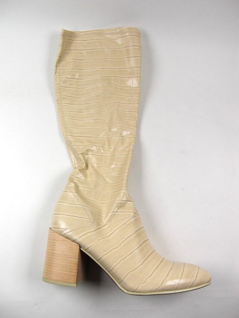 Franco Sarto Tribute High Shaft Women's Boots Cream Crocco Faux Leather 11M NEW